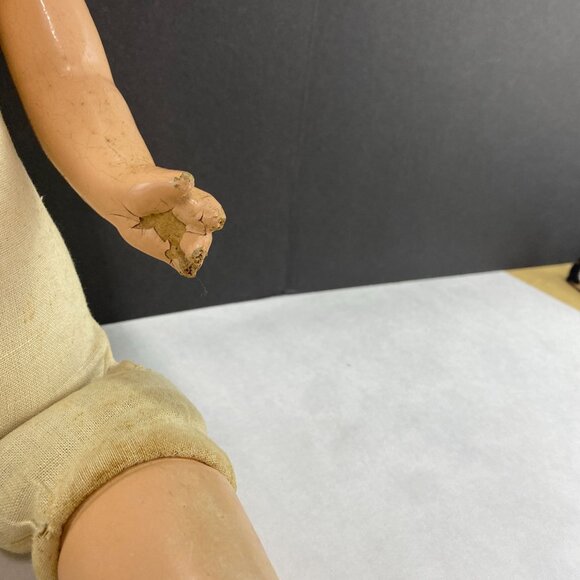 Vintage Composite Sleepy Eye Scary Doll to Craft for Halloween 22 Inch - Picture 4 of 10